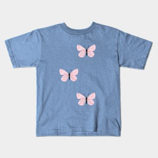 Pastel Pink Butterfly Kids T-Shirt